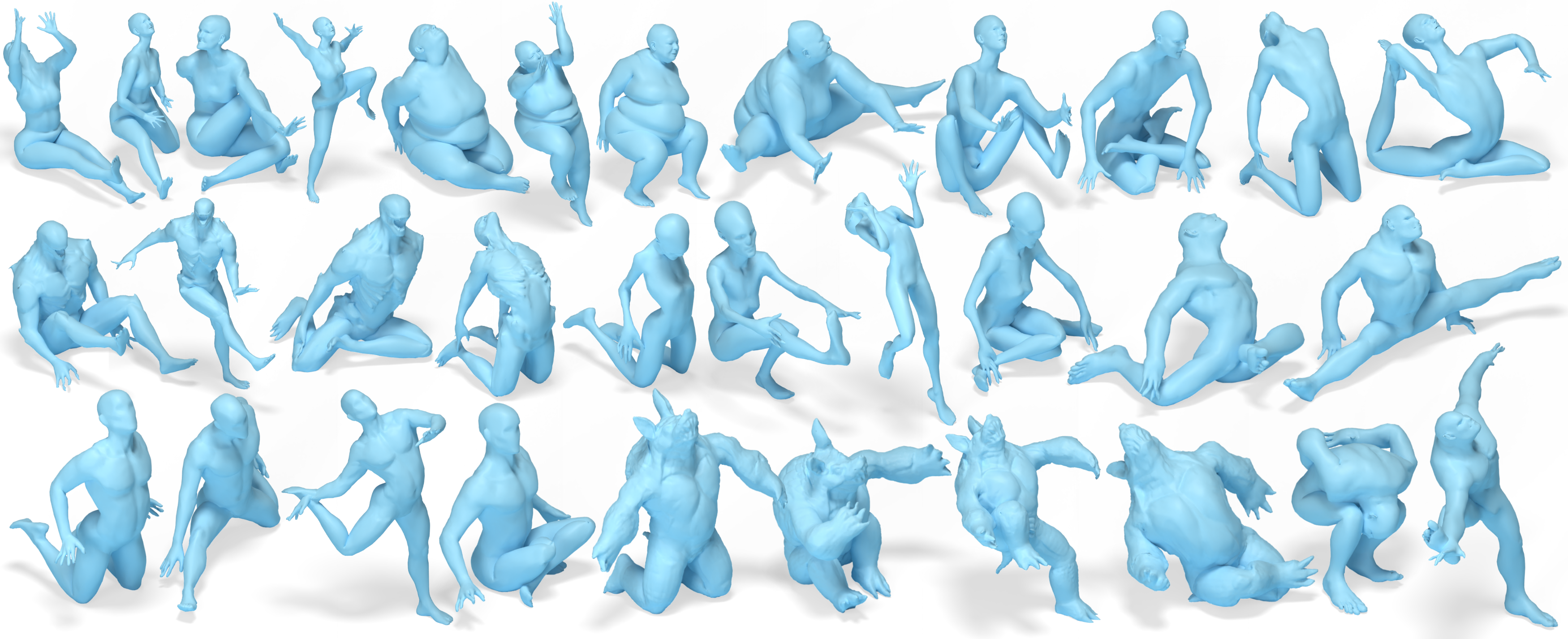 Unseen humanoid poses